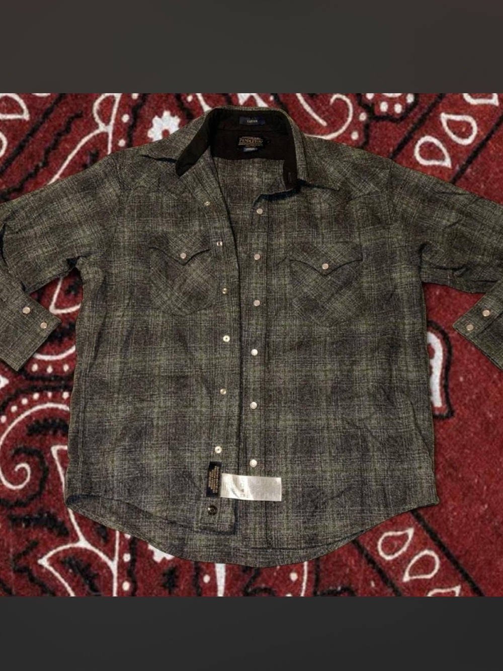 PENDLETON MEN'S CANYON 100% VIRGIN WOOL LONG SLEEVE PEARL SNAP WESTERN SHIRT